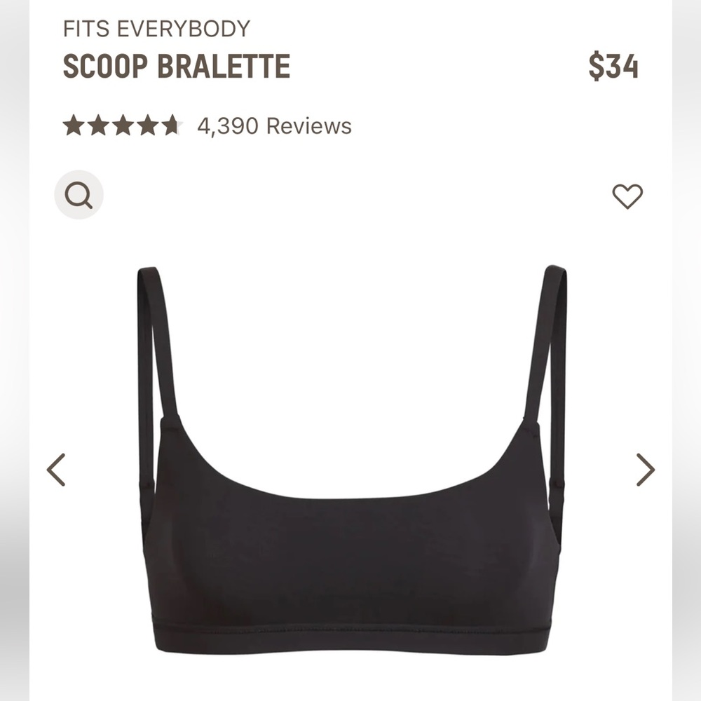 SKIMS Fits Everybody Scoop Bralette - Onyx
